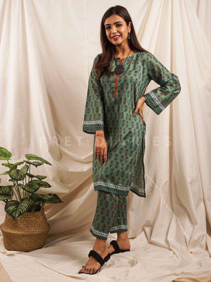 Green Lawn Printed 2 pc - 54528