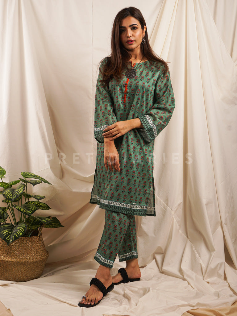 Green Lawn Printed 2 pc - 54528