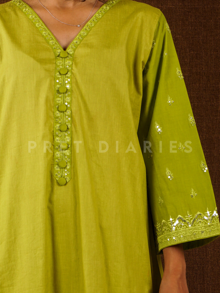 Green Embroidered 2 pc - 54766