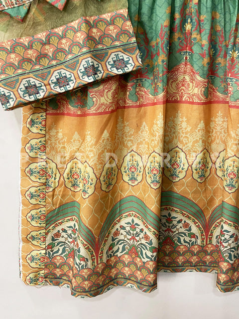 Green Printed Frock - 53016