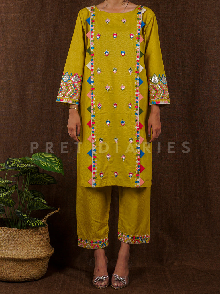 Green Jacquard 2 pc - 54817