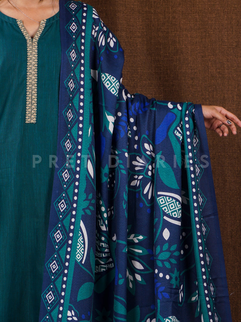 Green Khaddar 3 pc - 54815
