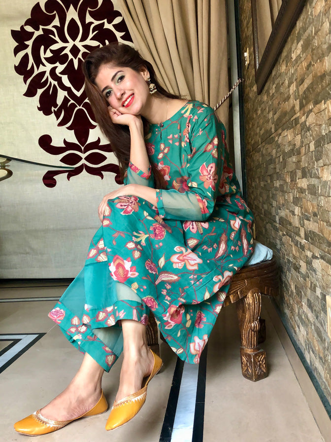 Green Digital Printed 2 pc - 54623