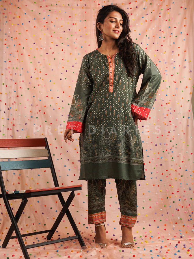 Green Lawn Printed 2 pc - 54507