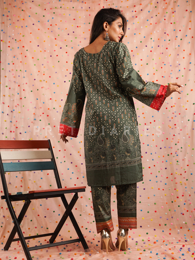 Green Lawn Printed 2 pc - 54507