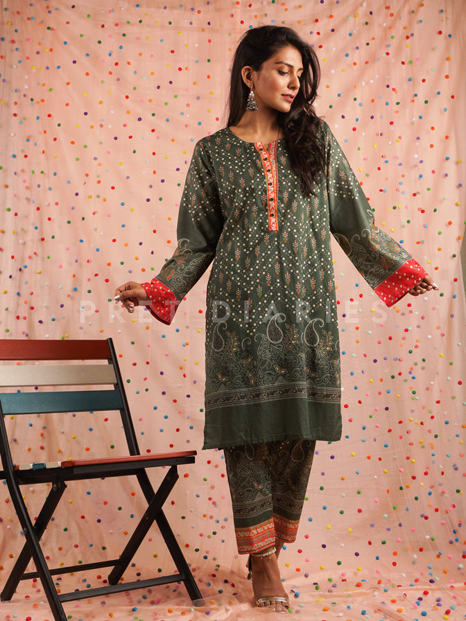 Green Lawn Printed 2 pc - 54507