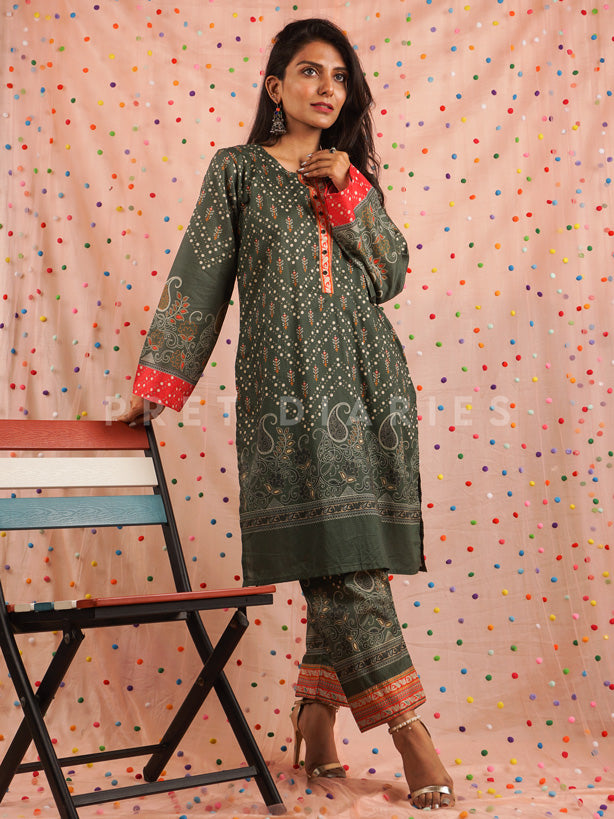 Green Lawn Printed 2 pc - 54507