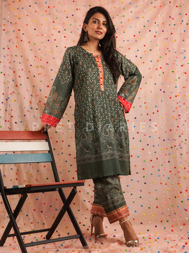 Green Lawn Printed 2 pc - 54507