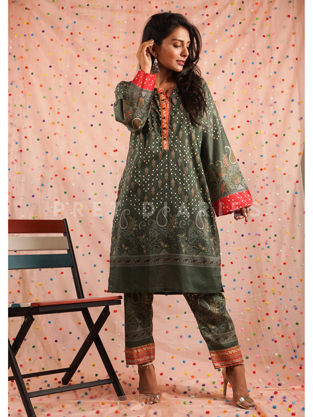 Green Lawn Printed 2 pc - 54507