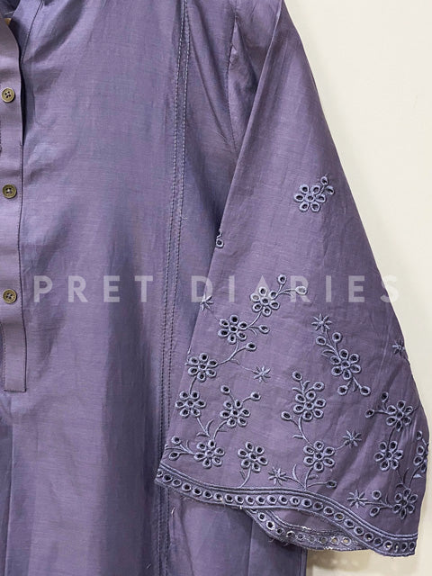 Grey Cotton Kurta - 53030