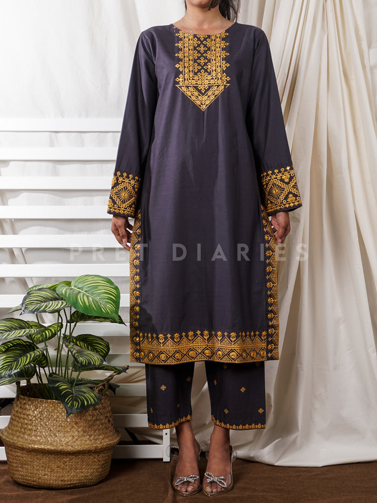 Grey Embroidered 2 pc - 54761