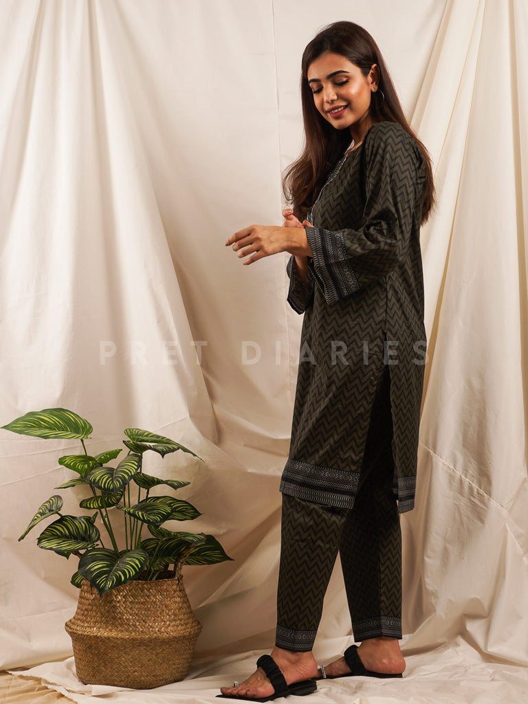 Grey Lawn Printed 2 pc - 54532