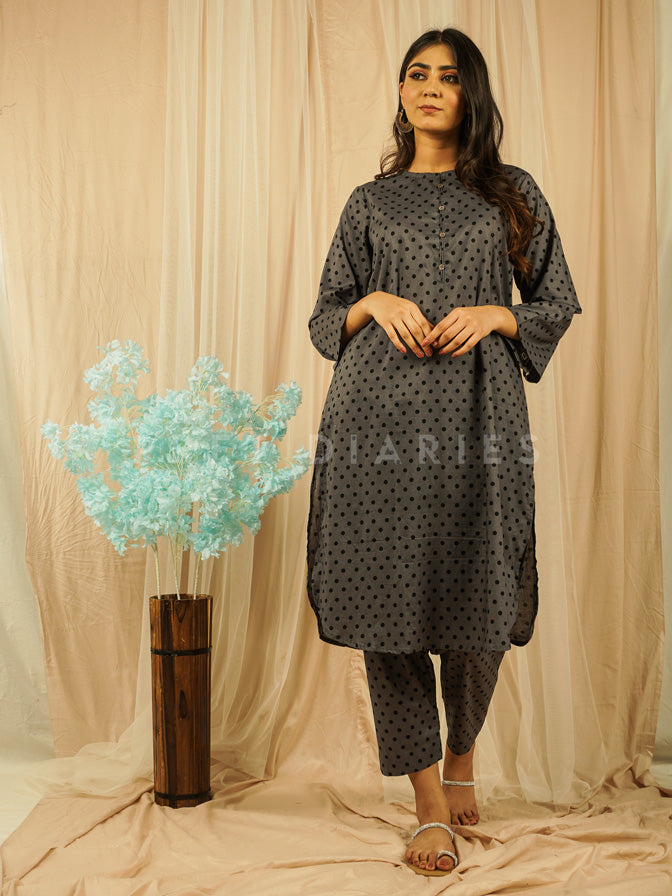 Grey Lawn Printed 2 pc - 54638