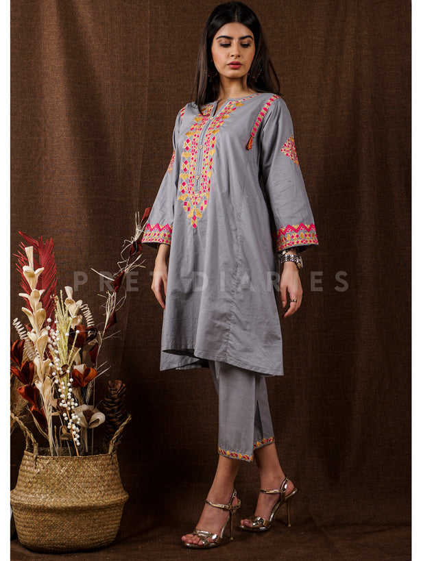 Grey Embroidered 2 pc - 54660