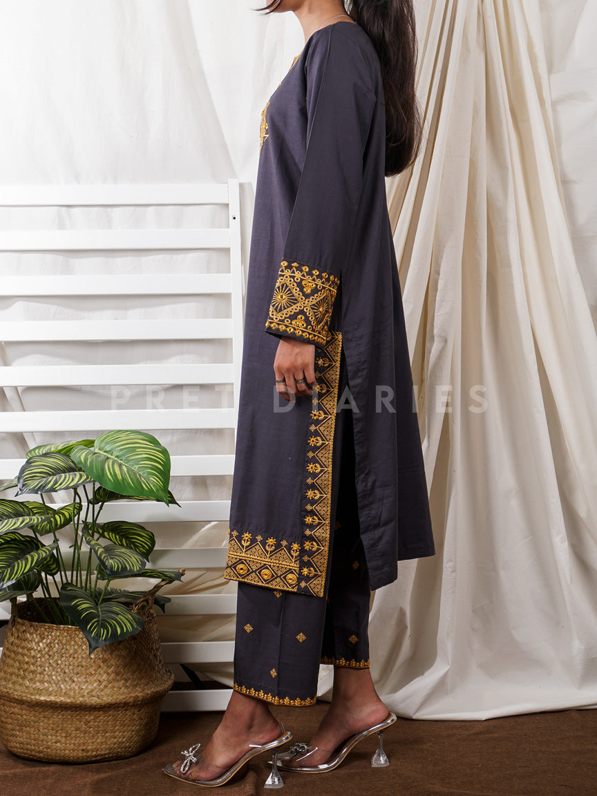 Grey Embroidered 2 pc - 54761
