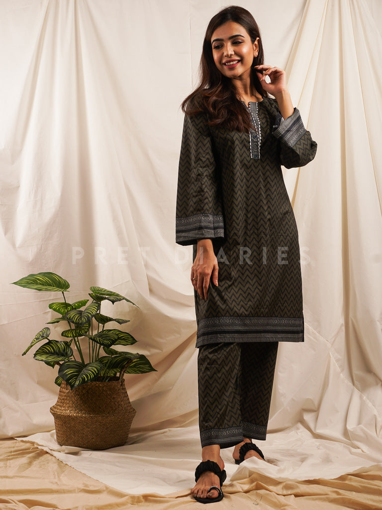 Grey Lawn Printed 2 pc - 54532