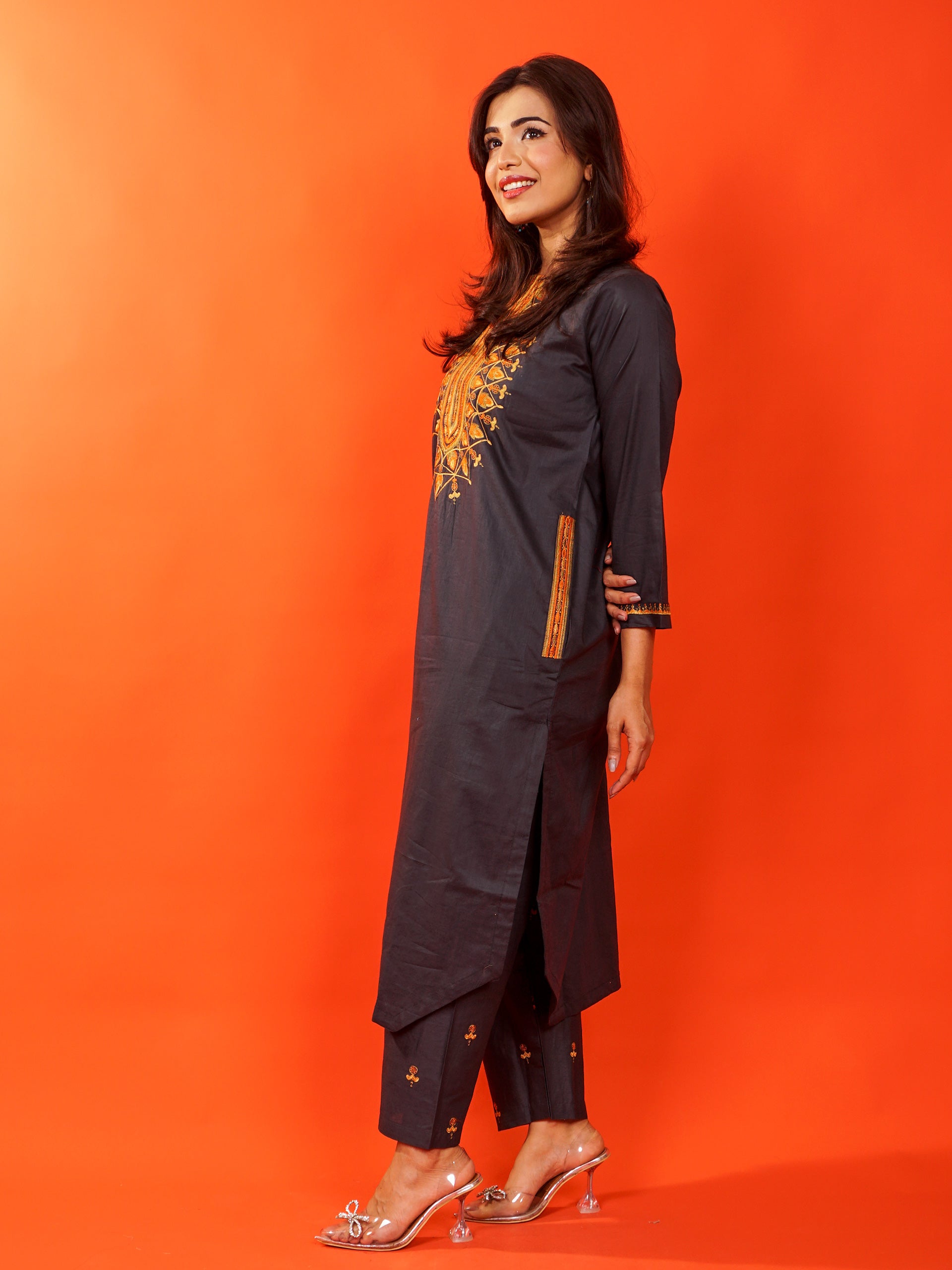 Grey Embroidered 2 pc - 54880