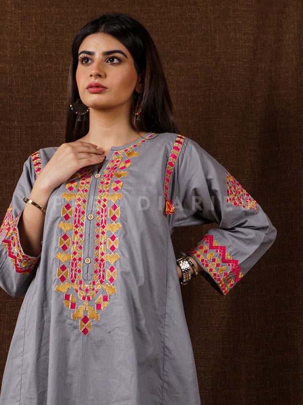 Grey Embroidered 2 pc - 54660