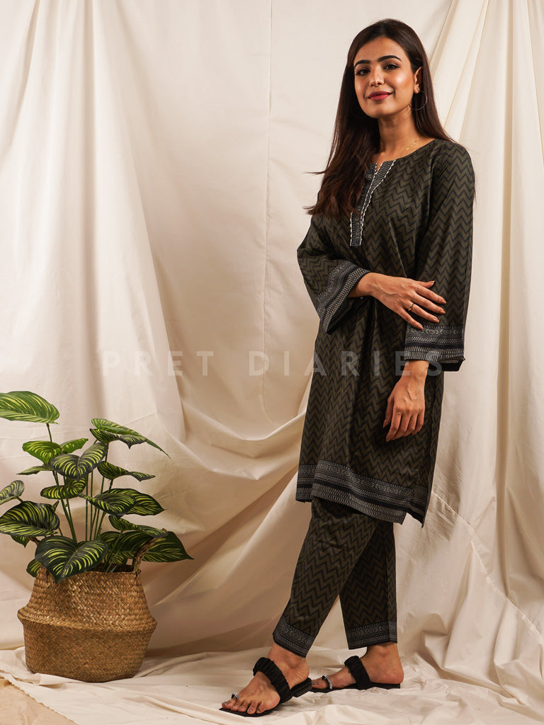 Grey Lawn Printed 2 pc - 54532