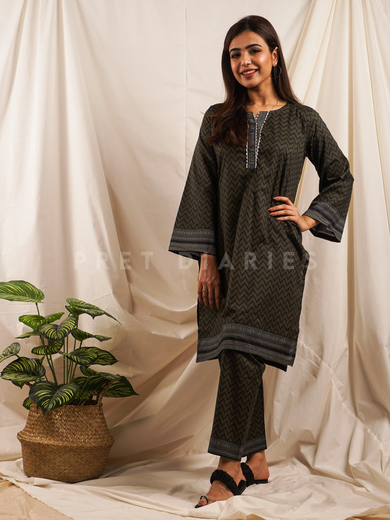 Grey Lawn Printed 2 pc - 54532