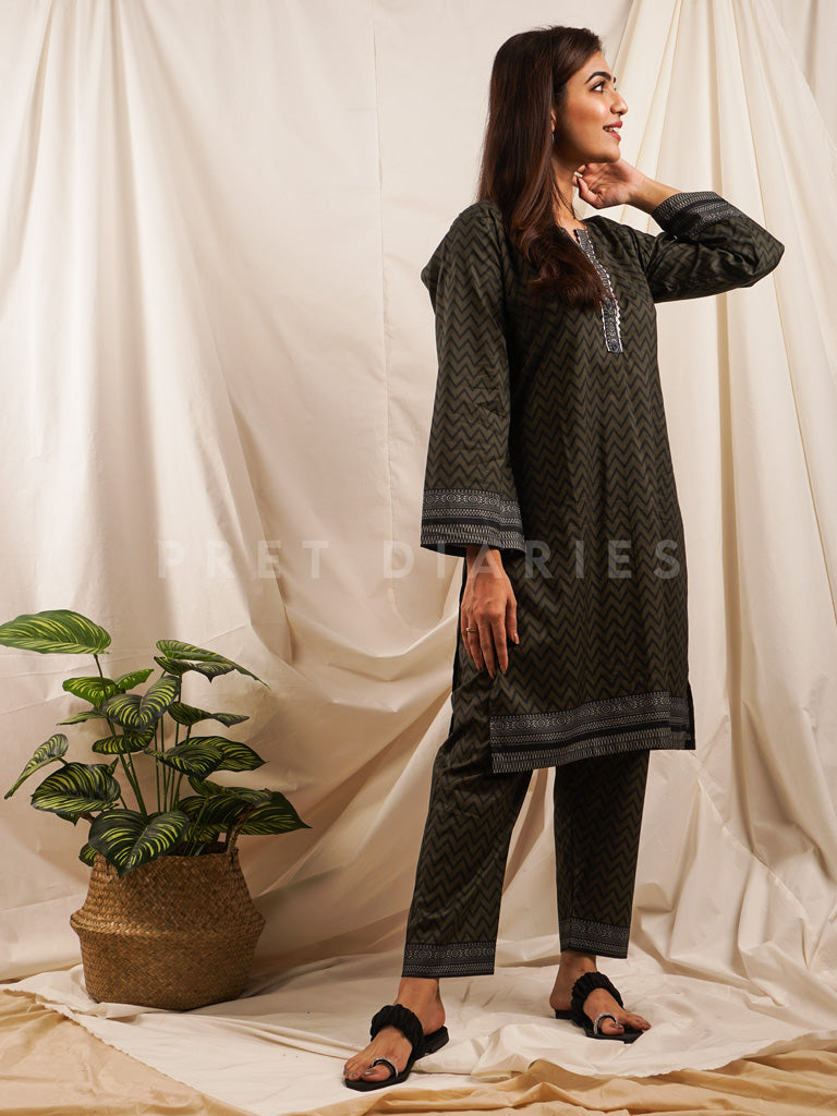 Grey Lawn Printed 2 pc - 54532