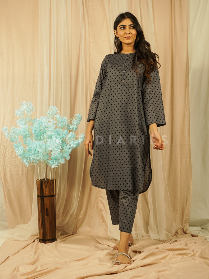 Grey Lawn Printed 2 pc - 54638