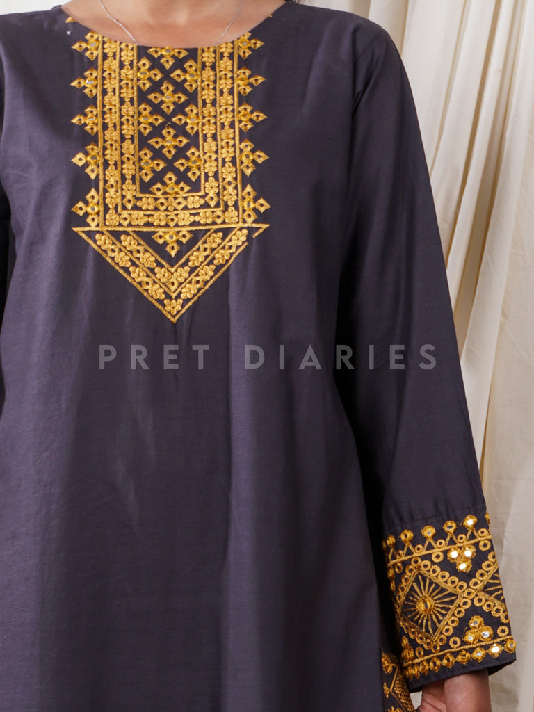 Grey Embroidered 2 pc - 54761