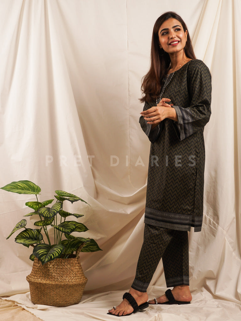 Grey Lawn Printed 2 pc - 54532