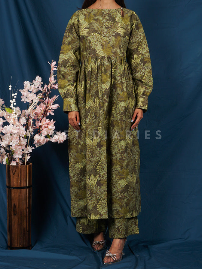 Green Printed 2 pc - 54733