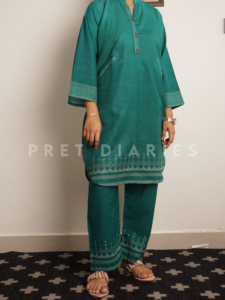 Green Khaddar 2 pc - 54463