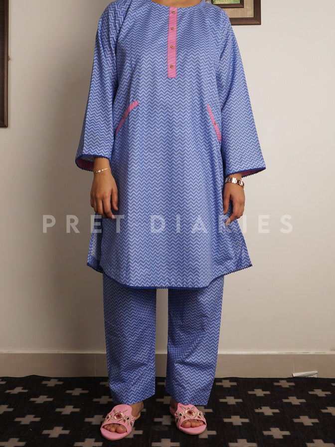 Blue Khaddar 2 pc - 54461