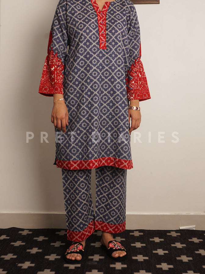 Blue Khaddar 2 pc - 54473