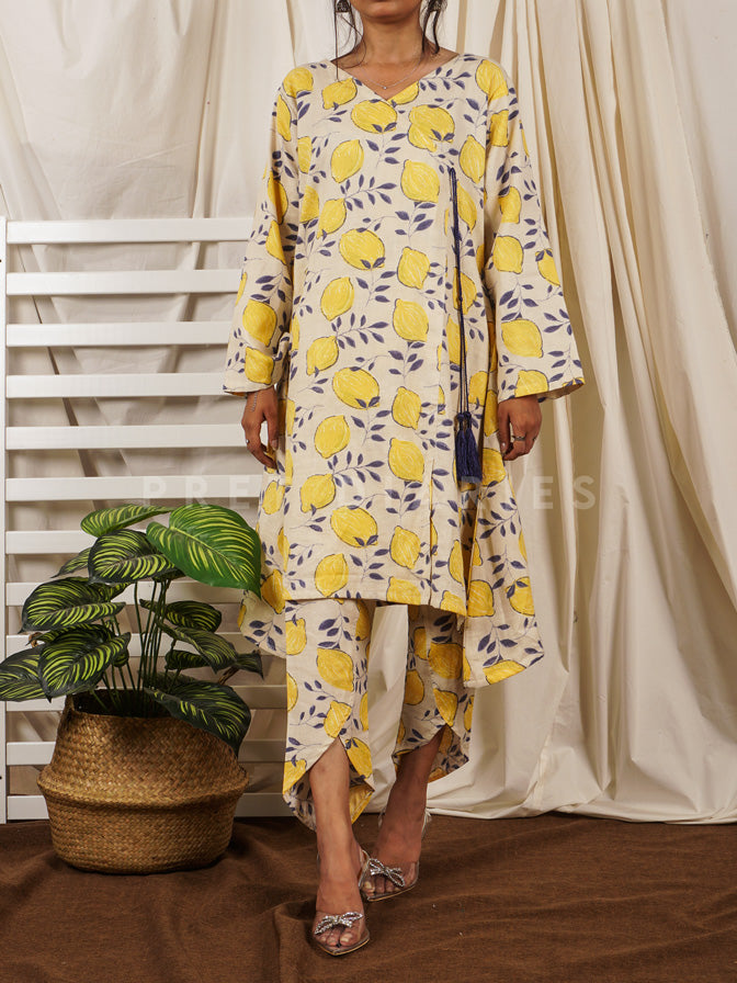 White Printed 2 pc - 54740