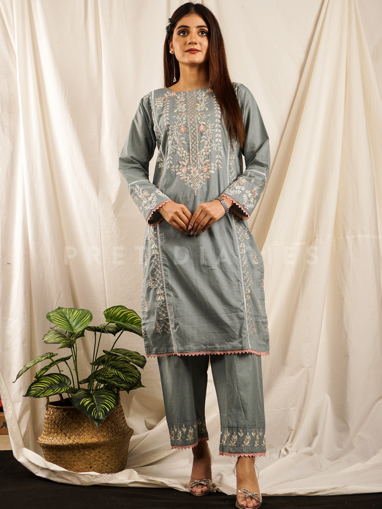 Light Blue Embroidered 2 pc - 54700