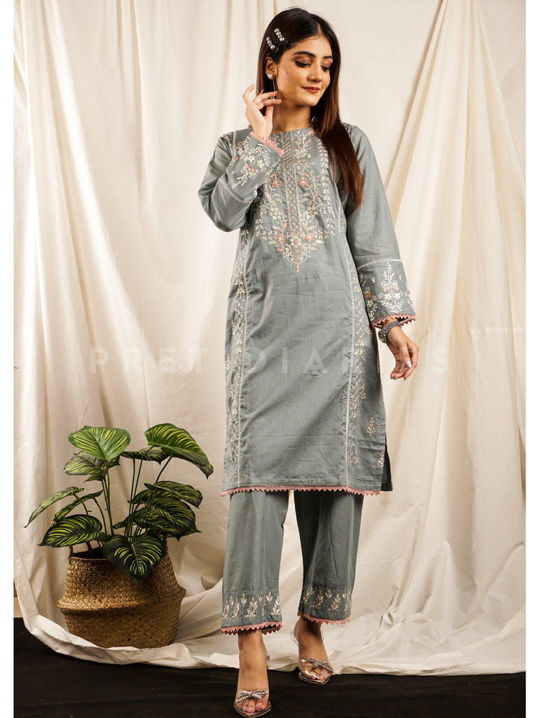 Light Blue Embroidered 2 pc - 54700