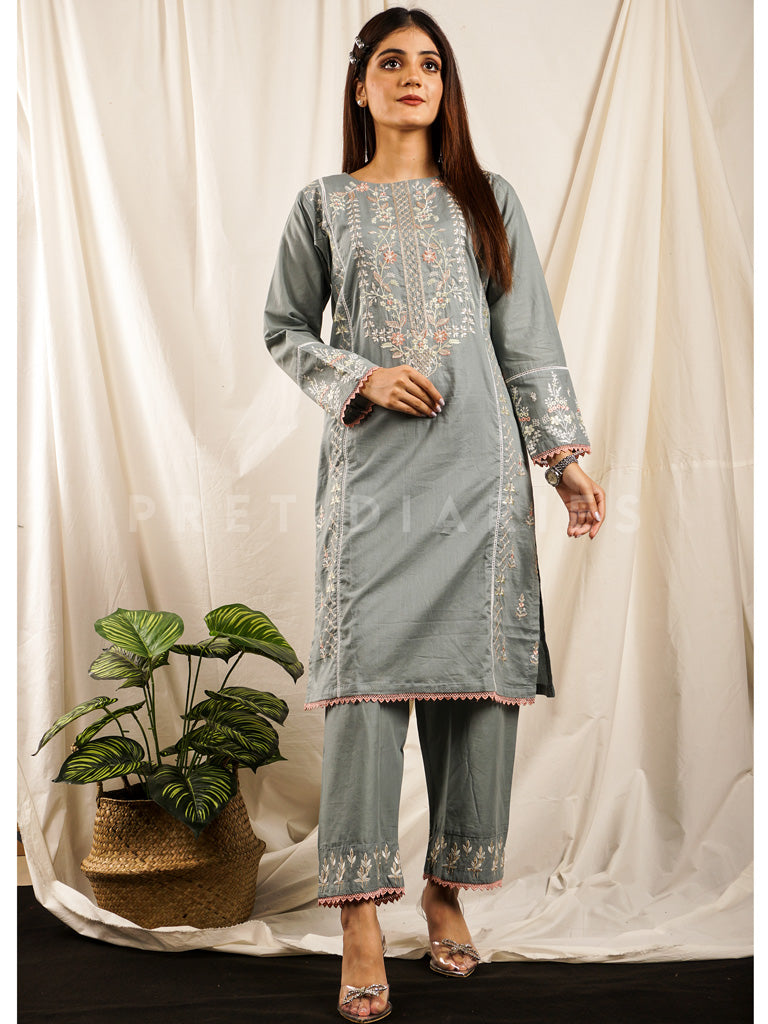 Light Blue Embroidered 2 pc - 54700