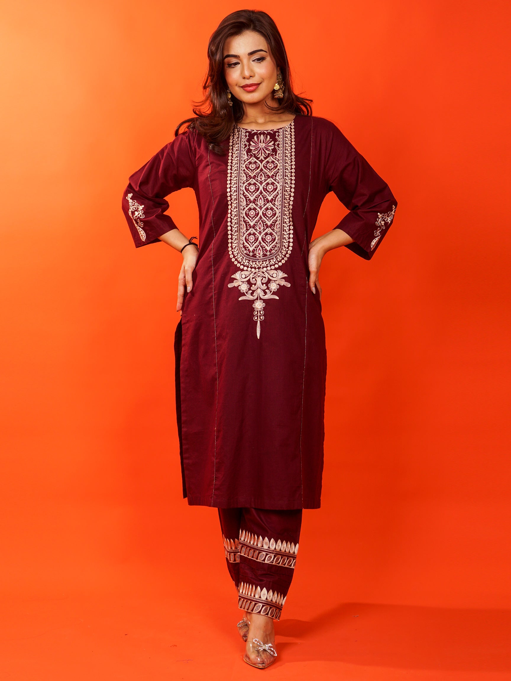 Maroon Embroidered 2 pc - 54920