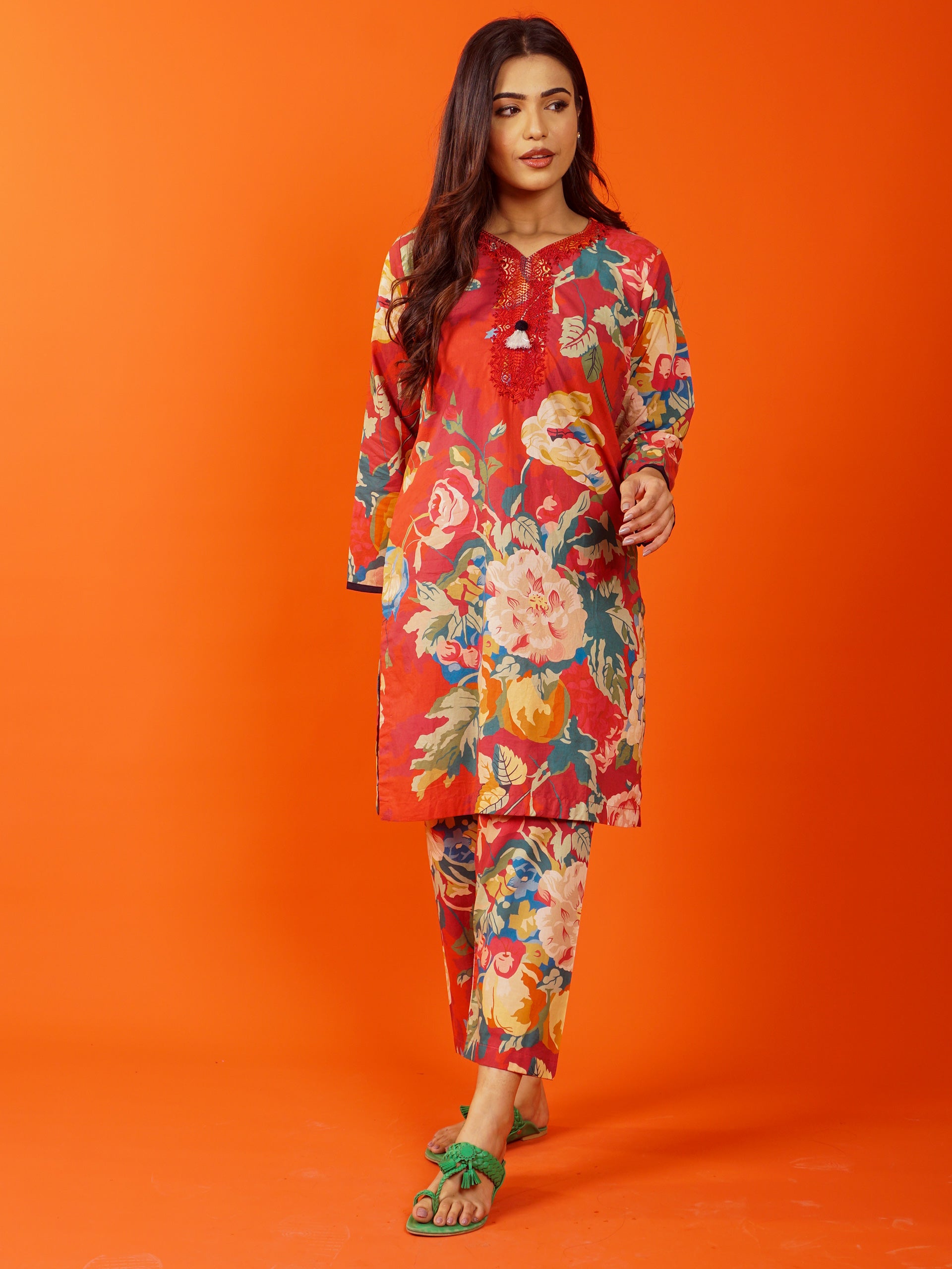 Red Embroidered 2 pc - 54780