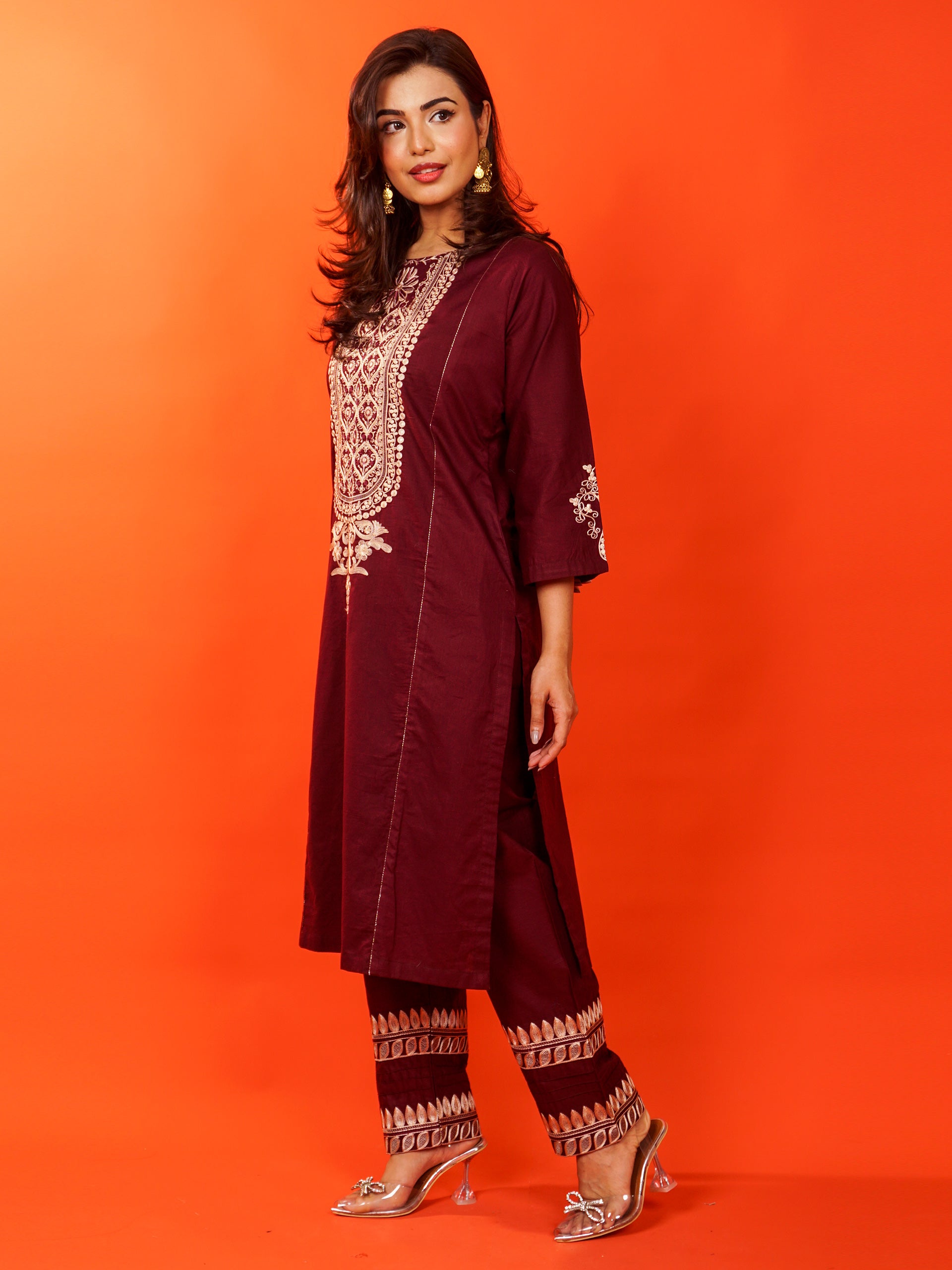 Maroon Embroidered 2 pc - 54920