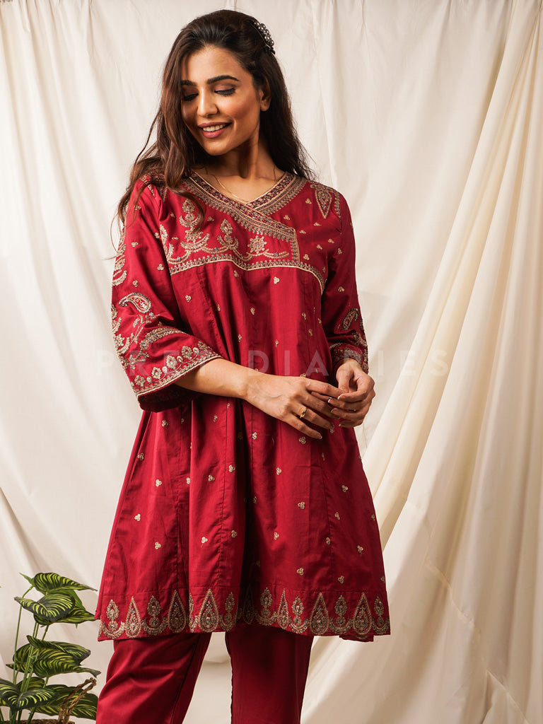 Maroon Embroidered 2 pc - 54523