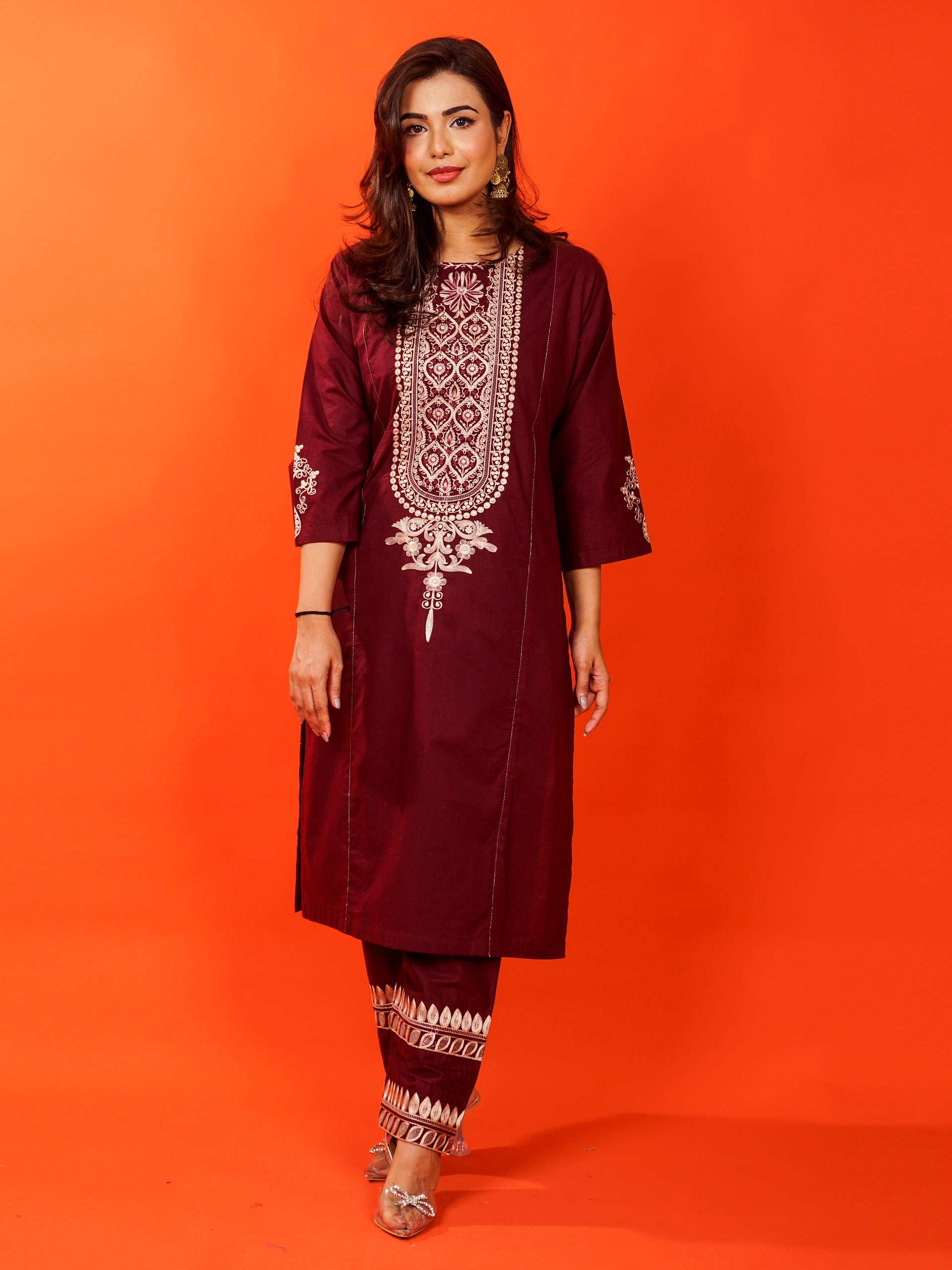 Maroon Embroidered 2 pc - 54920