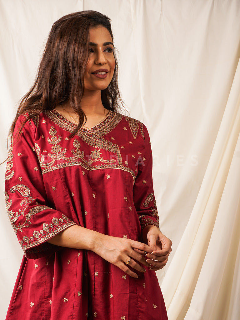 Maroon Embroidered 2 pc - 54523