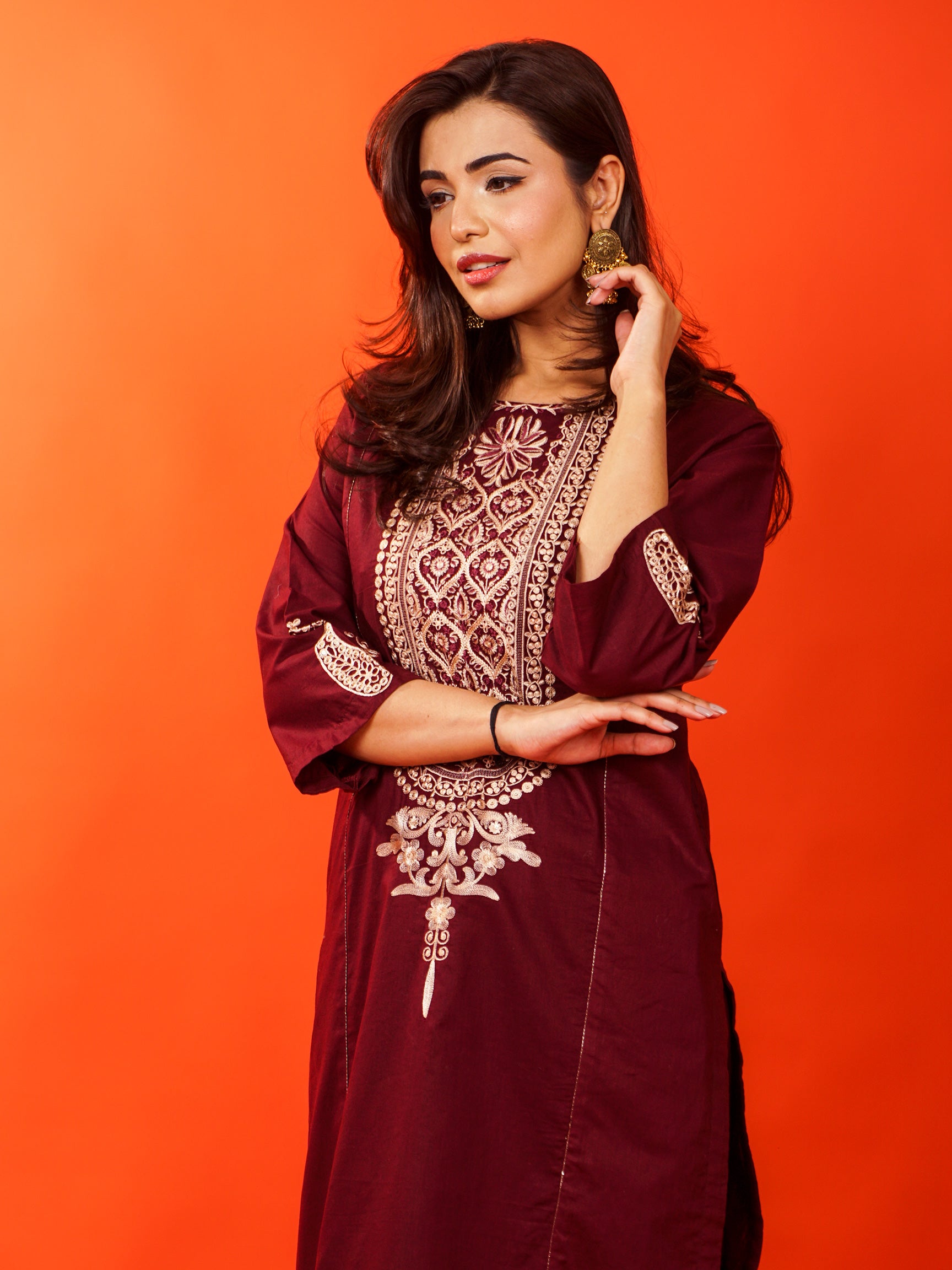 Maroon Embroidered 2 pc - 54920