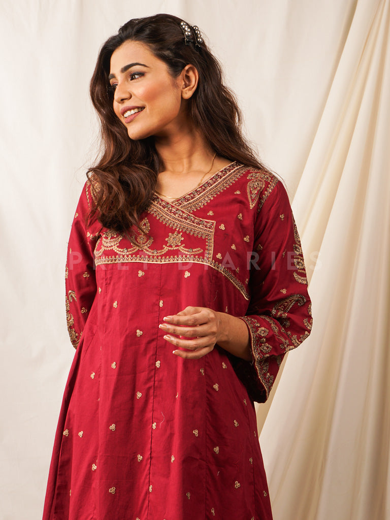 Maroon Embroidered 2 pc - 54523