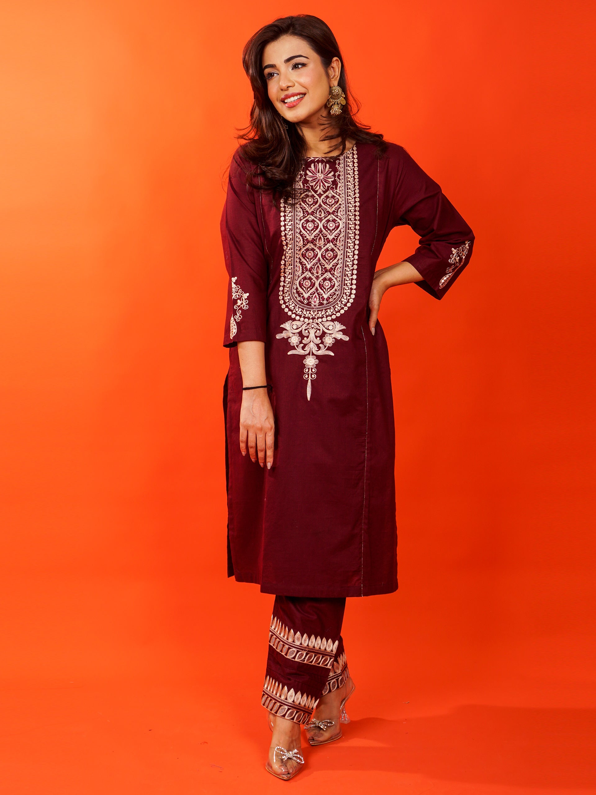 Maroon Embroidered 2 pc - 54920