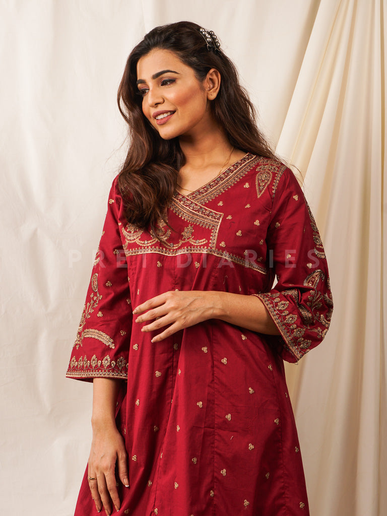 Maroon Embroidered 2 pc - 54523