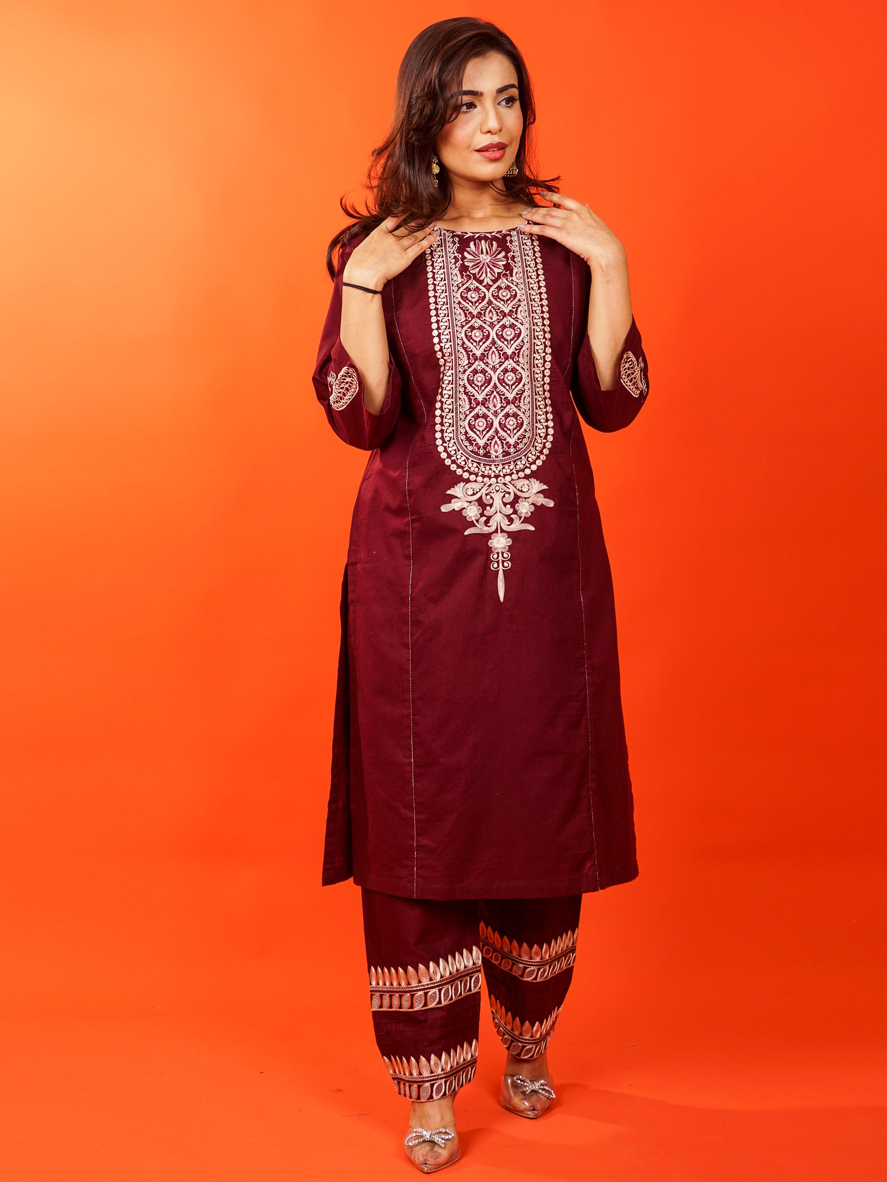 Maroon Embroidered 2 pc - 54920