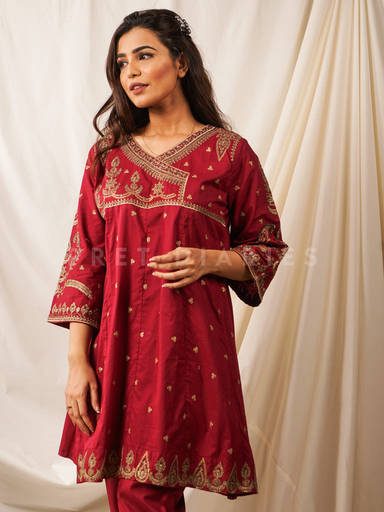 Maroon Embroidered 2 pc - 54523