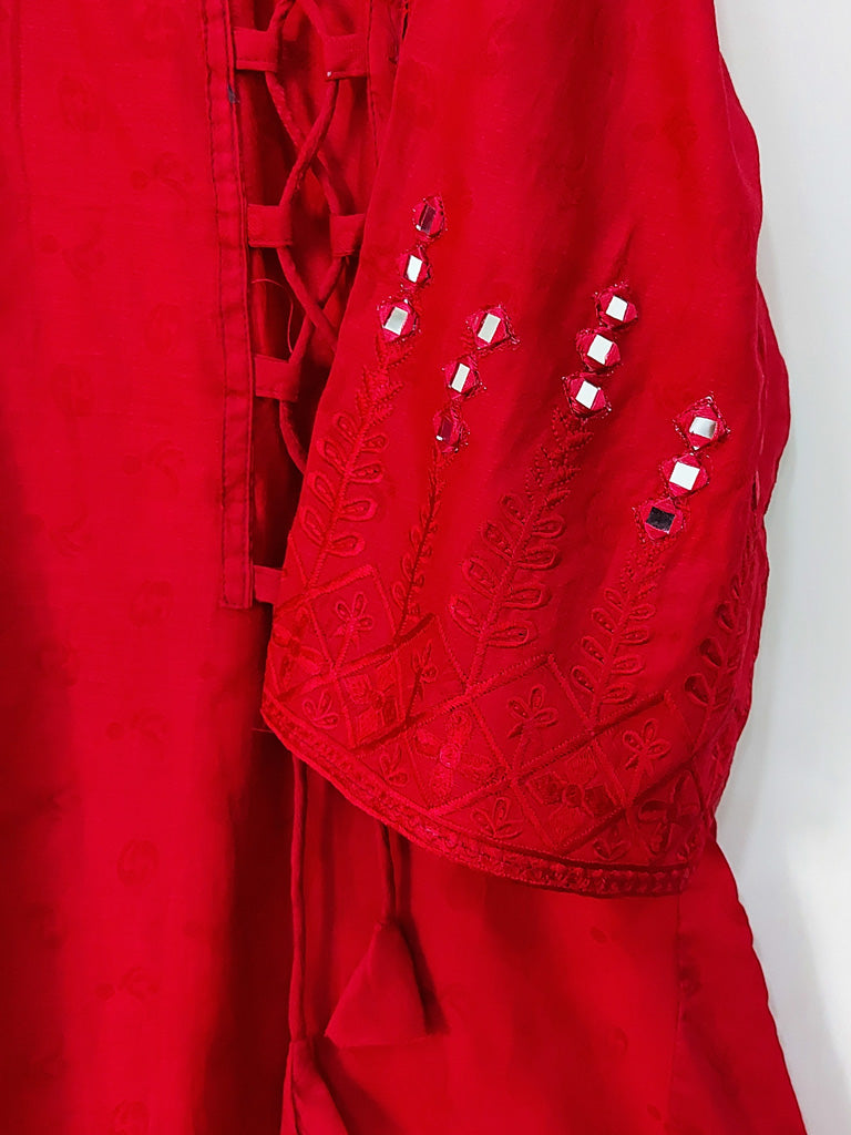 Maroon Shesha Work Kurta - 52352