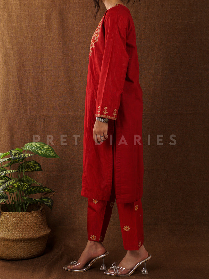 Maroon Khaddar 2 pc - 54832